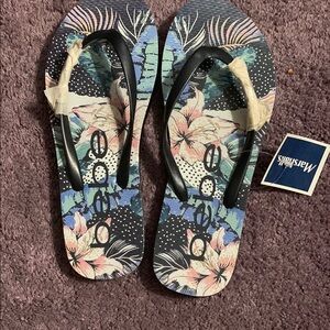 Quiksilver Floral Flip Flops